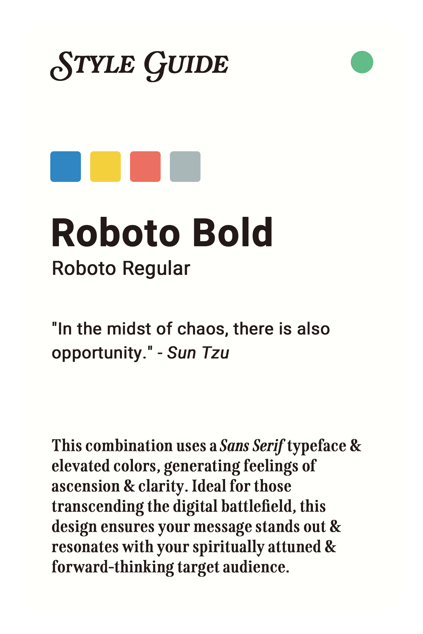Style Guide Card